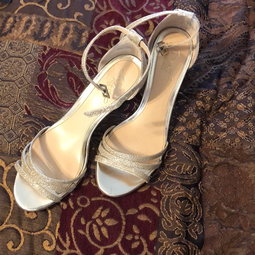 Gold glitter wedges
